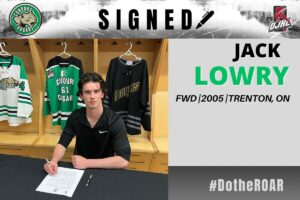 JACK LOWRY signs with the Cobourg Cougars for the 2023-24 Season